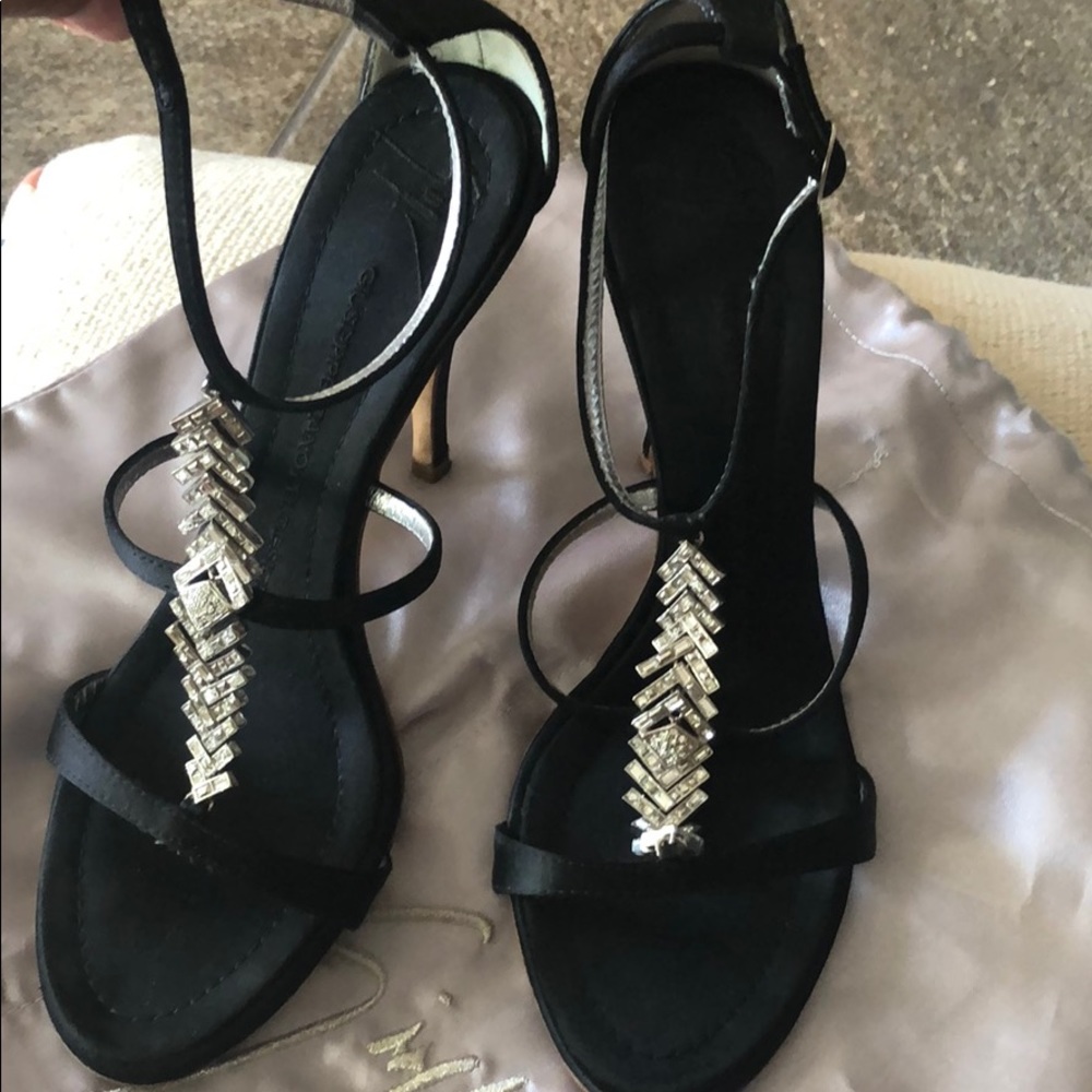 Gorgeous black satin heels